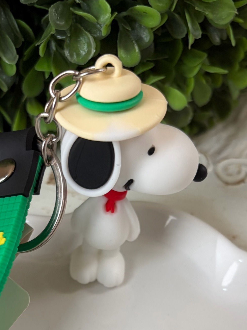 Snoopy Hat Keychain with Green Strap - Picture 2 of 5